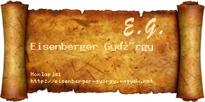 Eisenberger György névjegykártya